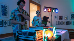 djs in the museum sculpture court